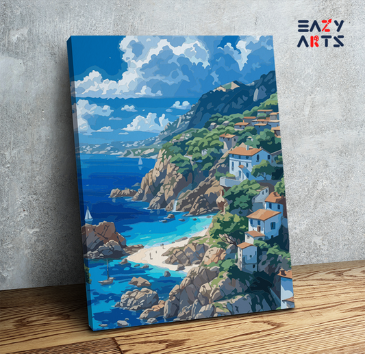 Mediterranean Coastal Escape Paint by Numbers Kit