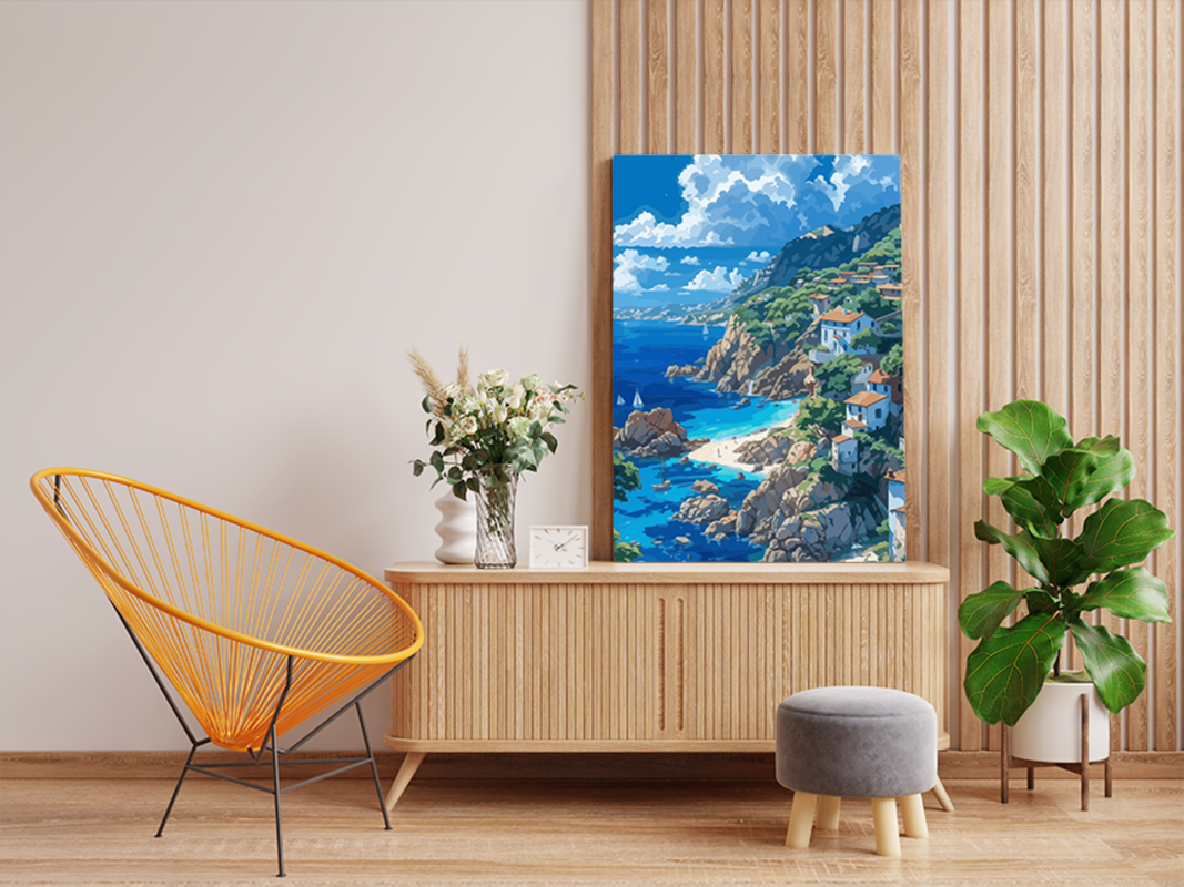 Mediterranean Coastal Escape Paint by Numbers Kit