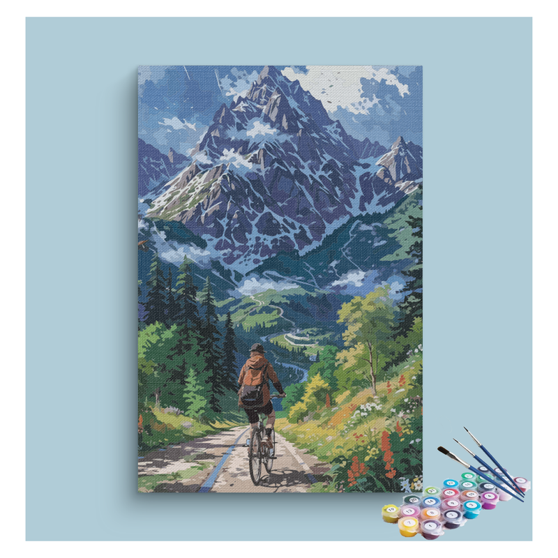 Mountain Biking Adventure Paint by Numbers Kit