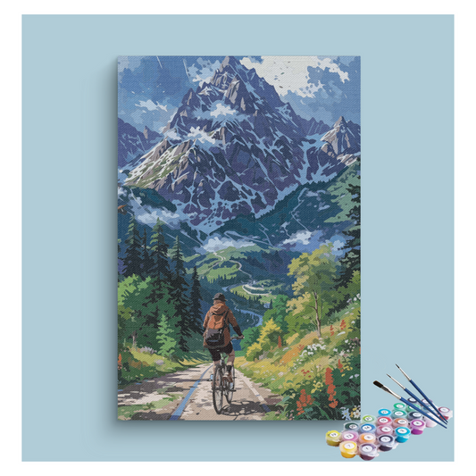 Mountain Biking Adventure Paint by Numbers Kit