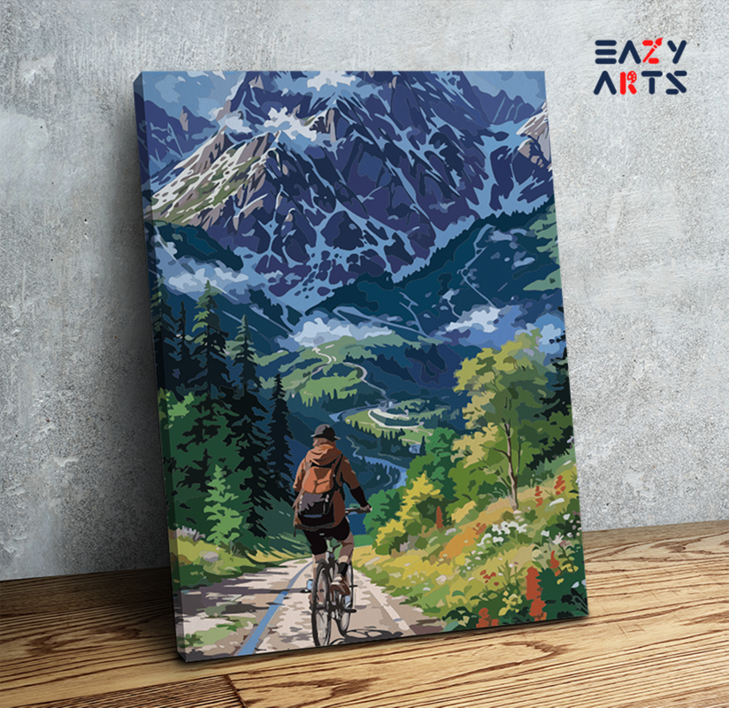 Mountain Biking Adventure Paint by Numbers Kit