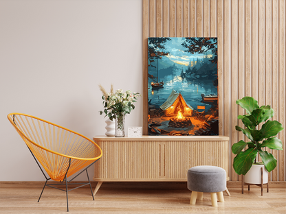 Lakeside Campfire Escape Paint by Numbers Kit