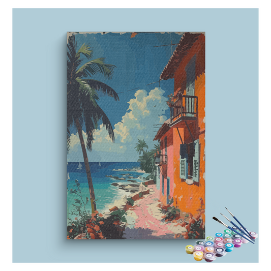 Tropical Coastal Escape Paint by Numbers Kit