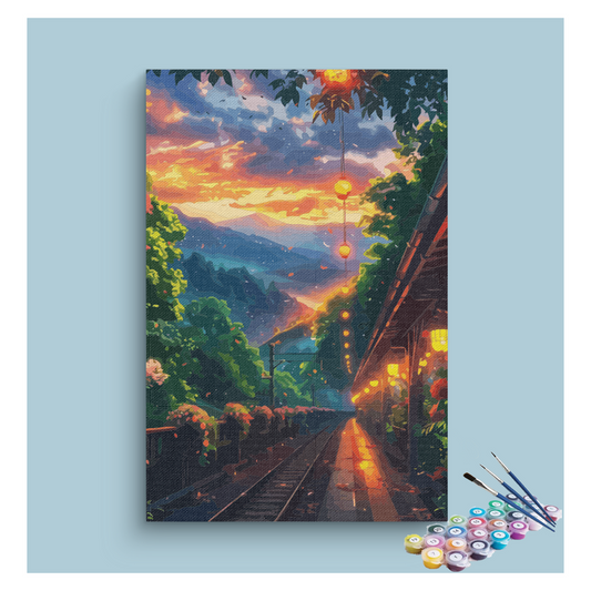 Evening Lantern Railway Paint by Numbers Kit