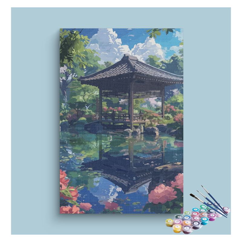 Tranquil Garden Pavilion Paint by Numbers Kit