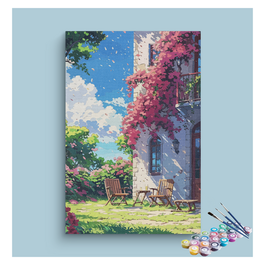 Sunny Garden Terrace Paint by Numbers Kit