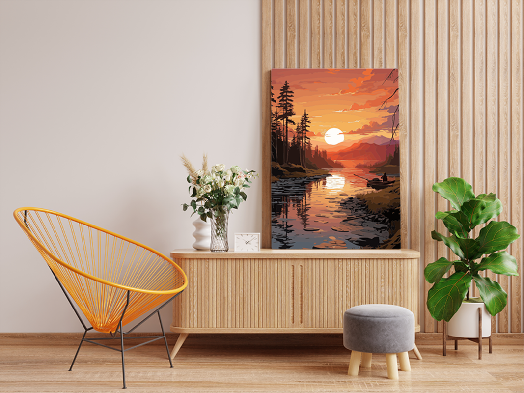 River Sunset Serenity Paint by Numbers Kit