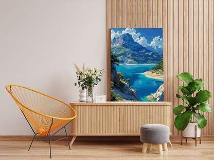 Majestic Mountain with Lake Paint by Numbers Kit