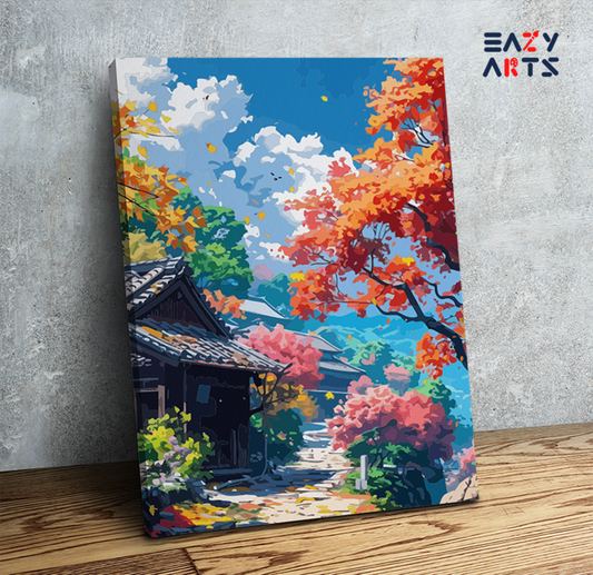 Autumn Village Path Paint by Numbers Kit