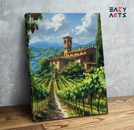 Tuscan Vineyard Villa Paint by Numbers Kit