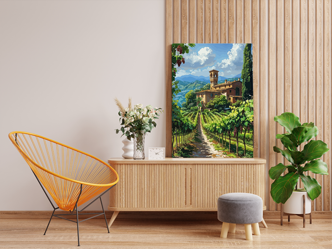 Tuscan Vineyard Villa Paint by Numbers Kit
