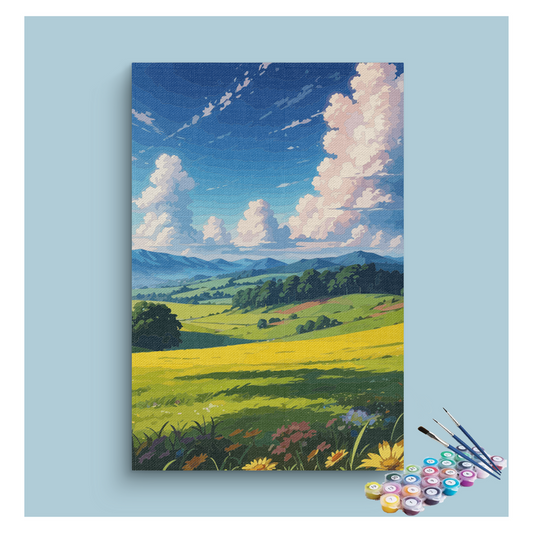 Golden Fields and Blue Sky Paint by Numbers Kit