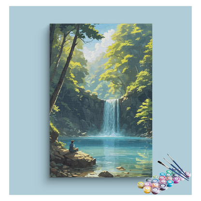 Tranquil Falls: Paint by Numbers Kit
