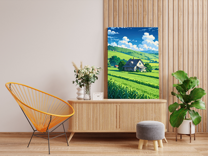 Countryside Farmhouse Landscape Paint by Numbers Kit