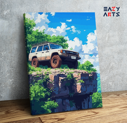 Off-Road Adventure SUV on Cliff Paint by Numbers Kit