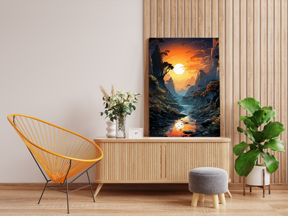 Majestic Sunset River Valley Paint by Numbers Kit