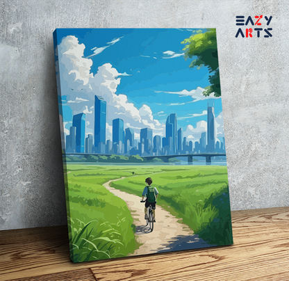 Urban Cyclist Adventure Paint by Numbers Kit