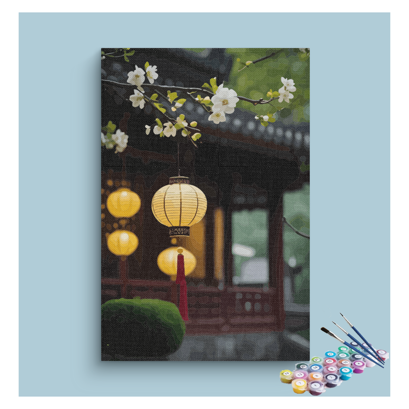 Lanterns and Blossoms Paint by Numbers Kit
