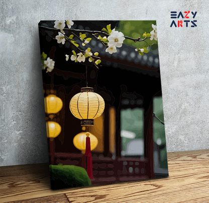 Lanterns and Blossoms Paint by Numbers Kit
