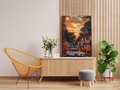 Vintage Street at Sunset Paint by Numbers Kit