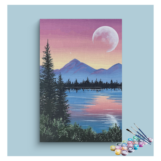 Tranquil Moonlit Lake Paint by Numbers Kit