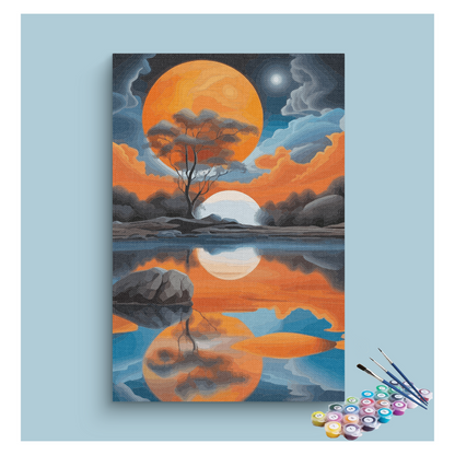 Dreamy Sunset Reflection Paint by Numbers Kit