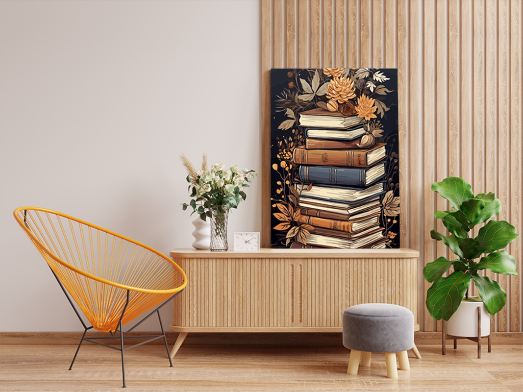 Floral Vintage Books Paint by Numbers Kit