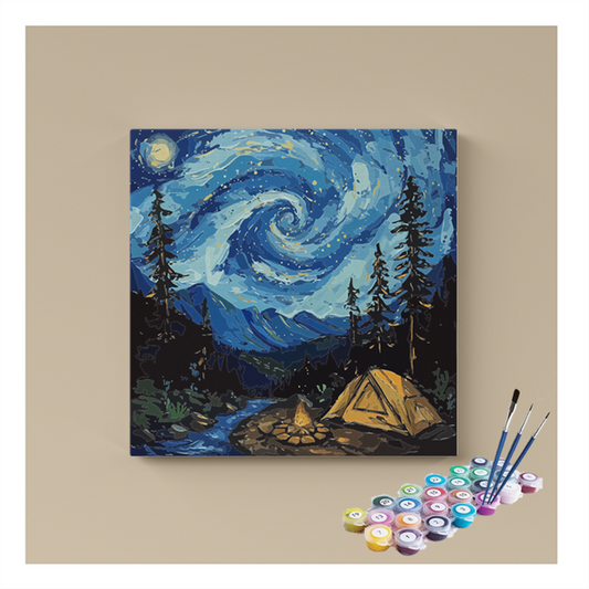 Starry Night Campsite Paint by Numbers Kit