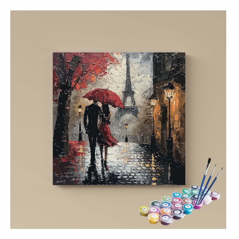 Romantic Walk in Paris Paint by Numbers Kit