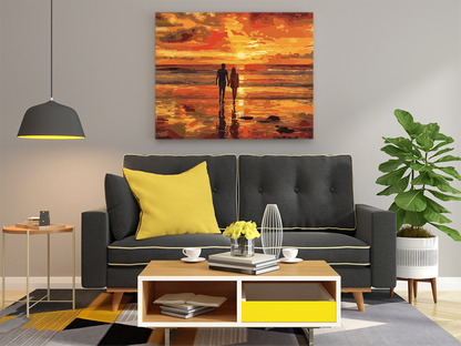Romantic Sunset Beach Walk Paint by Numbers Kit