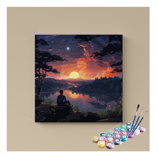 Tranquil Sunset Reflection Paint by Numbers Kit