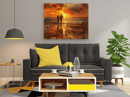 Sunset Stroll by the Beach Paint by Numbers Kit