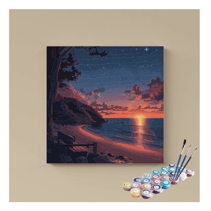 Tranquil Sunset Beach Paint by Numbers Kit