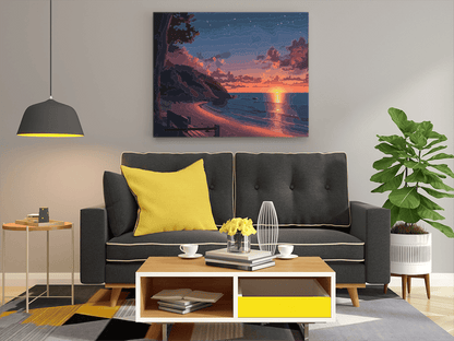 Tranquil Sunset Beach Paint by Numbers Kit