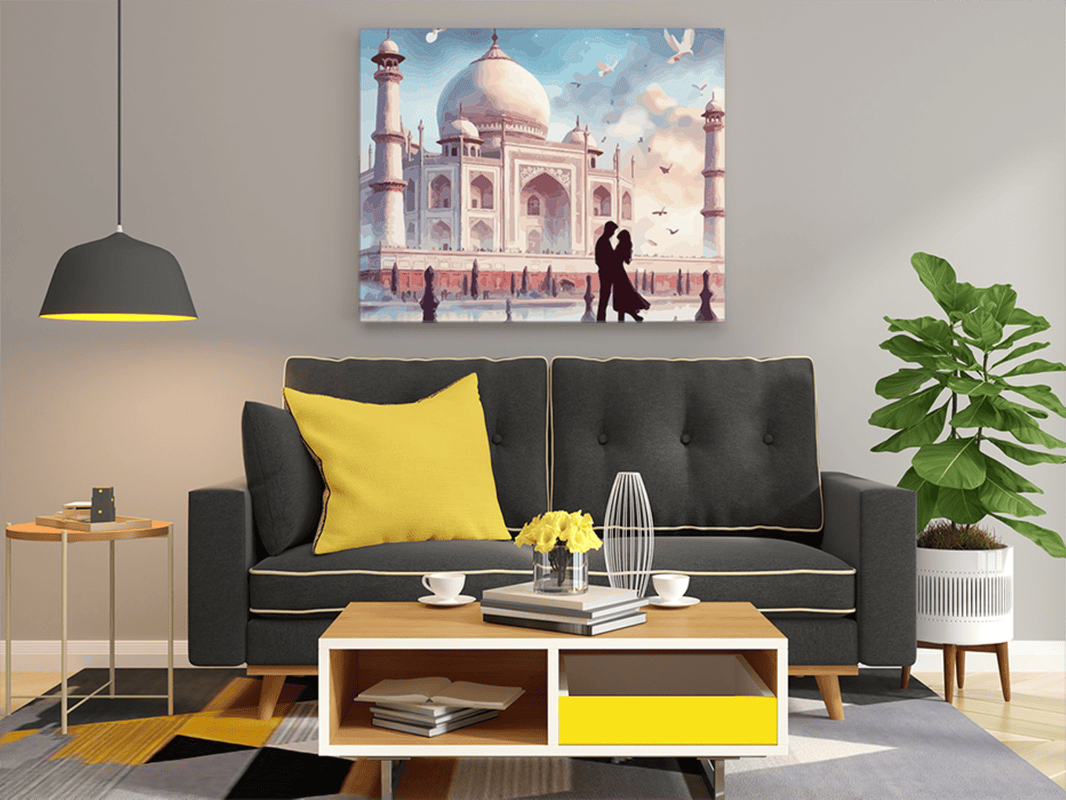 Romantic Taj Mahal Paint by Numbers Kit