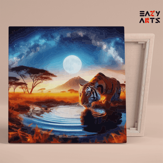 Moonlit Savannah Tiger Paint by Numbers Kit