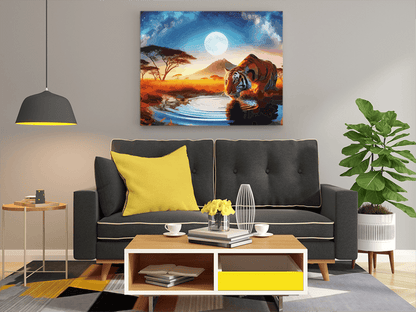 Moonlit Savannah Tiger Paint by Numbers Kit