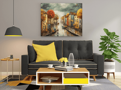 Autumn Rain Street Paint by Numbers Kit