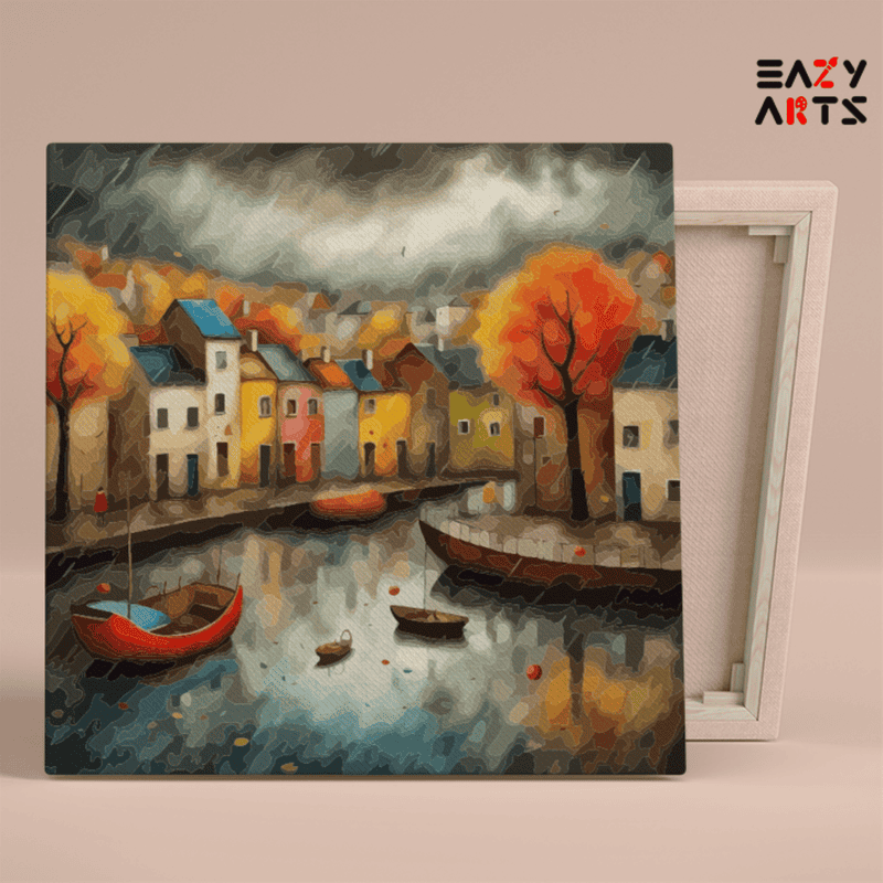 Autumn Harbor Paint by Numbers Kit