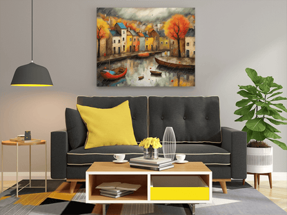 Autumn Harbor Paint by Numbers Kit