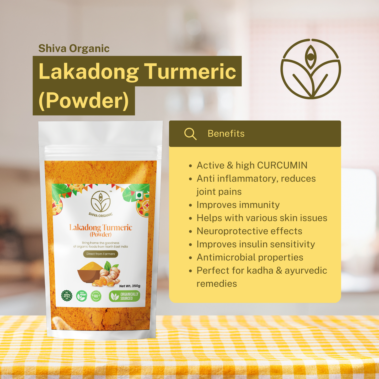 Lakadong Turmeric Powder - High Curcumin