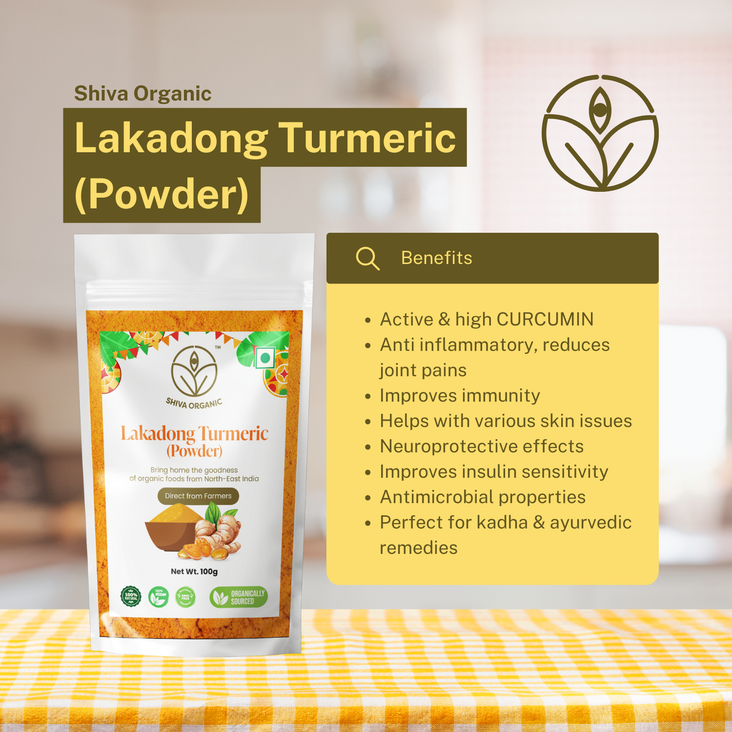 Lakadong Turmeric Powder - High Curcumin