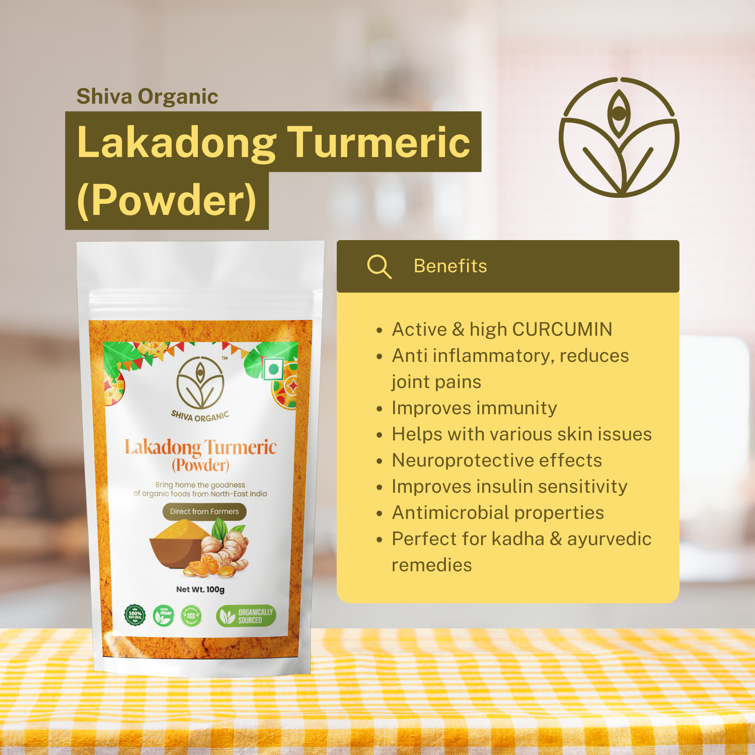 Lakadong Turmeric Powder - High Curcumin