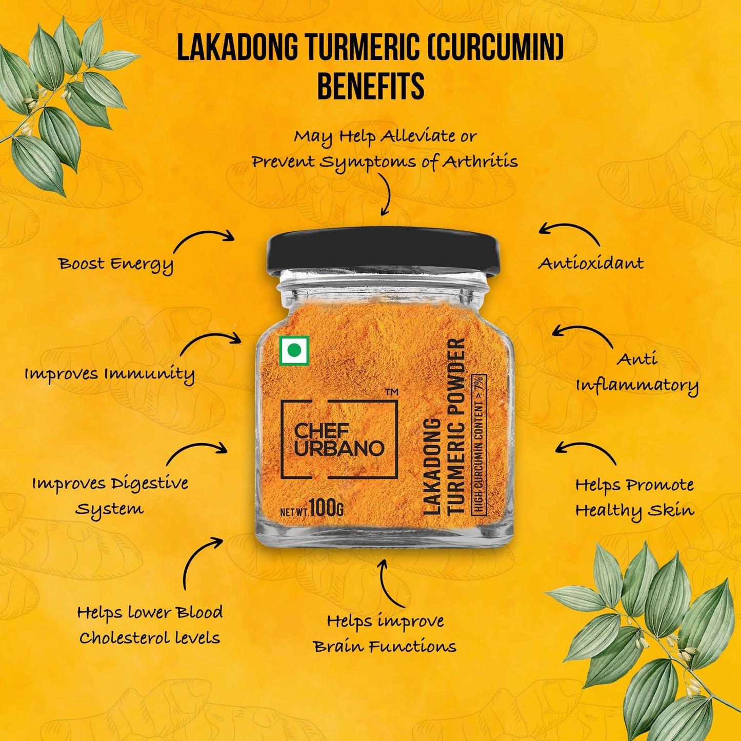 Chef Urbano Lakadong Turmeric Powder 100g