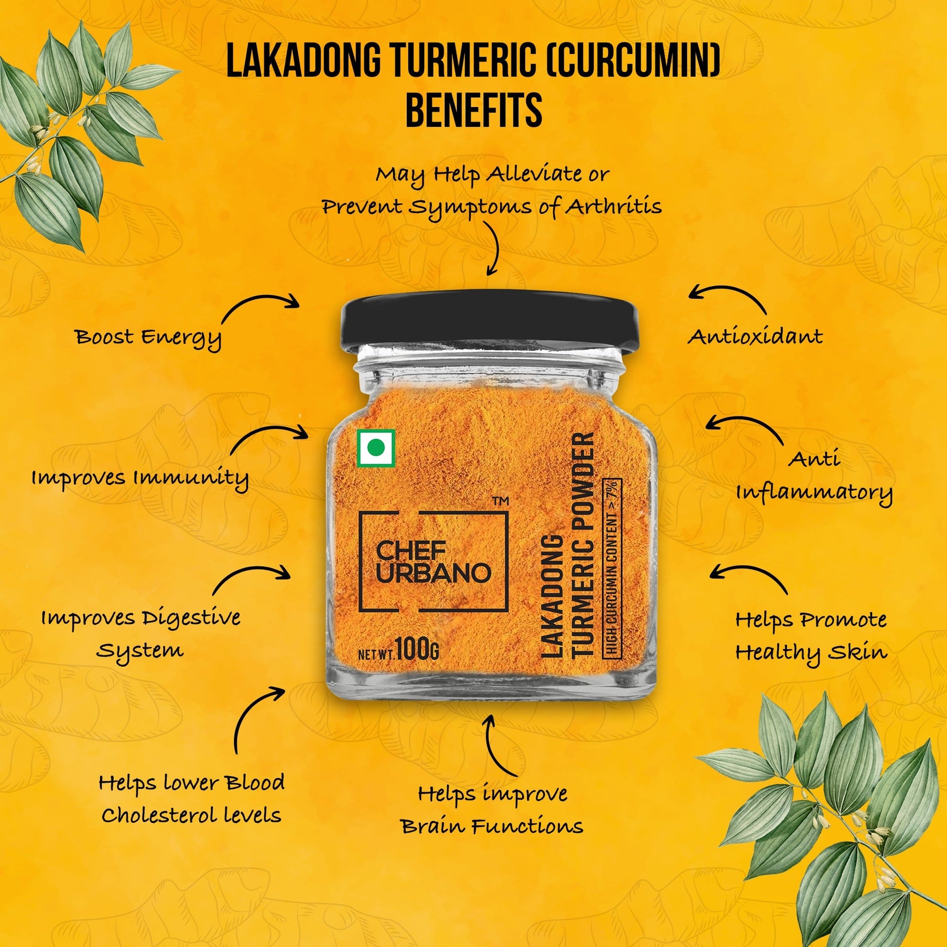 Chef Urbano Lakadong Turmeric Powder 100g