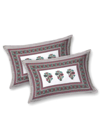 100% Pure Cotton Traditional Printed Bedsheet for Double Bed King Size Bedsheet with 2 Pillow Covers