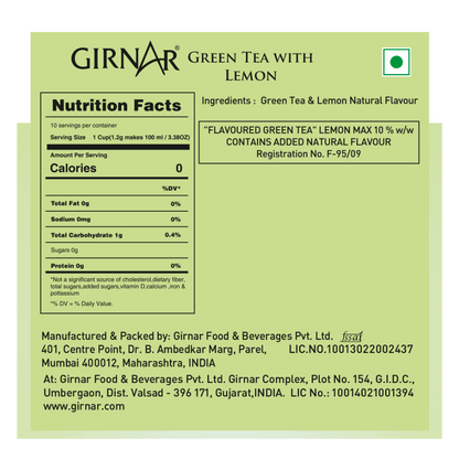 Girnar Green Tea Bags - Lemon