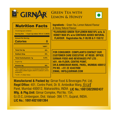 Girnar Green Tea Bags - Lemon & Honey