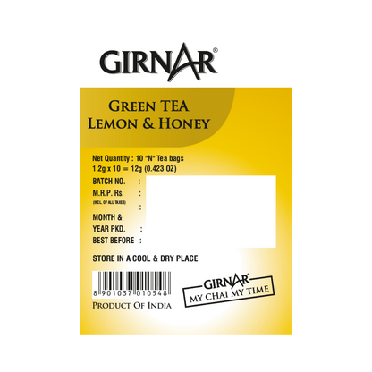 Girnar Green Tea Bags - Lemon & Honey