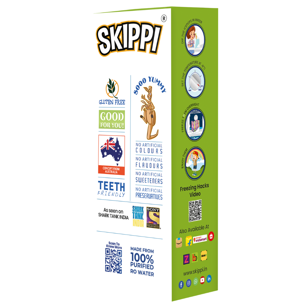 Lemon Flavor Skippi Natural Ice Pop, Pack Of 12 Ice Pops